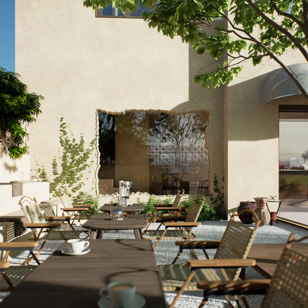 Render 3D de janela com iluminação natural e acabamento sofisticado. Visualização arquitetônica realista destacando materiais, luz e composição.